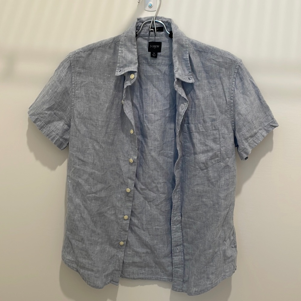 J Crew 3 linen short sleeve button down shirts - slim Size S